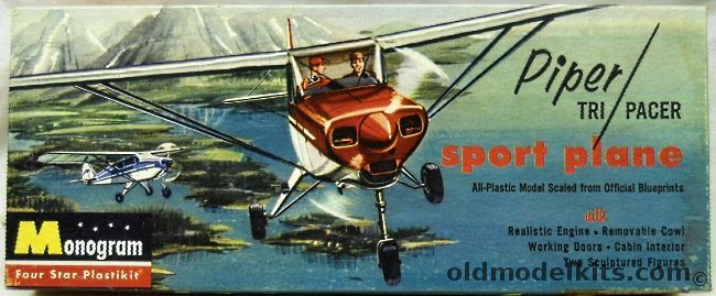 Monogram 1/32 Piper Tri-Pacer Sport Plane, PA25-98 plastic model kit